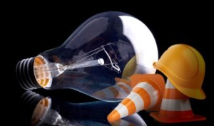 Photo of light bulb on black