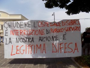 protesta valle aniene subiaco ospedale