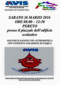 raccolta sangue pereto
