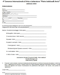 cuscino di stelel scheda iscrizione