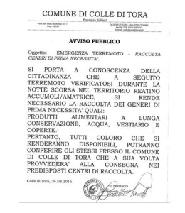colle di tora avviso sisma