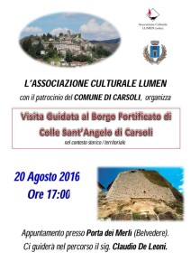 locandina lumen visita castello