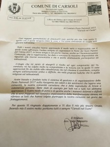 lettera comitato sindaco