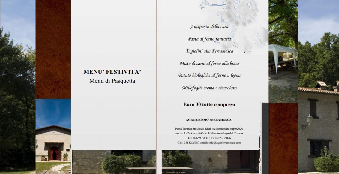 menù pasquetta ferramosca 2019
