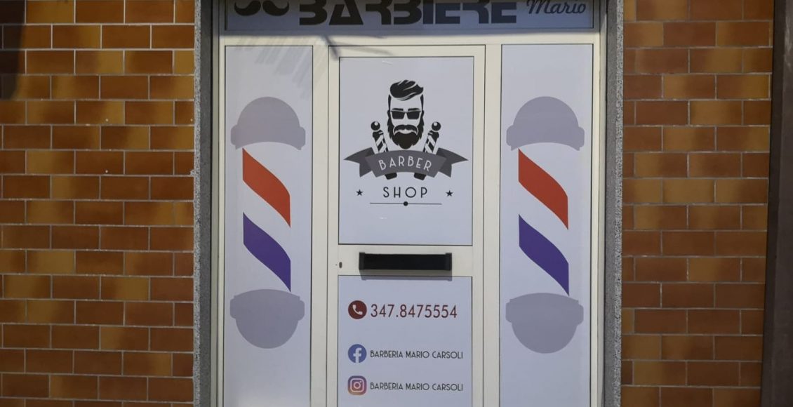 vetrina barbiere mario