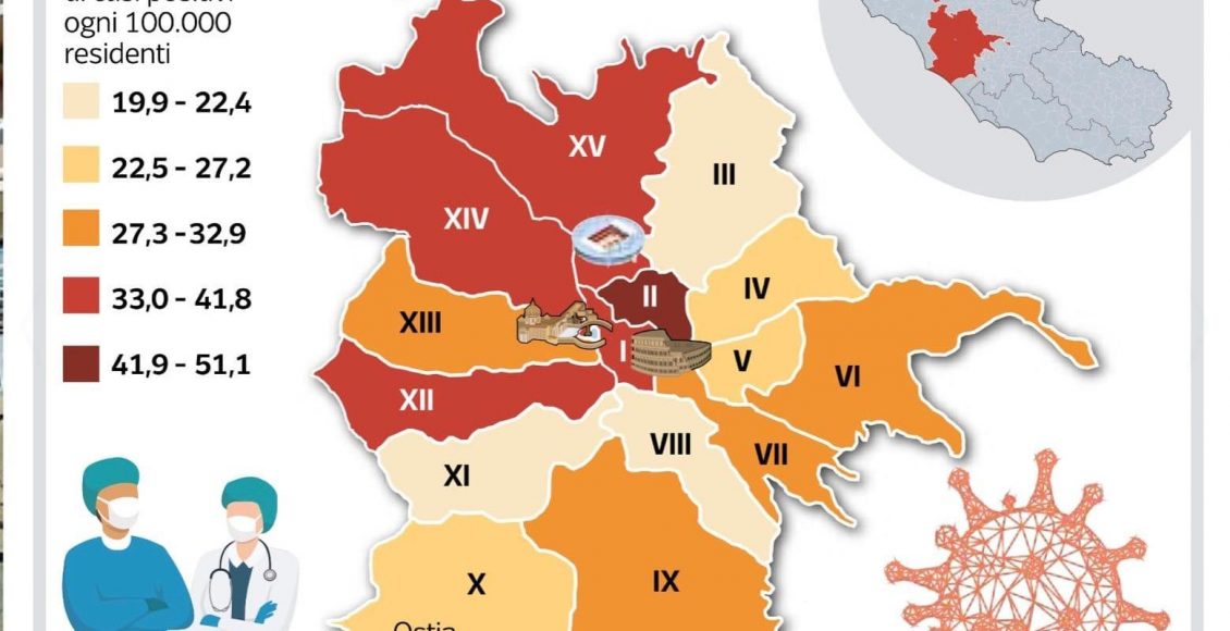 mappa contagi municipi roma
