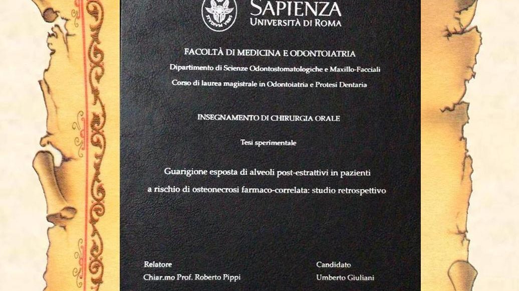 pergamena laurea umberto giuliani