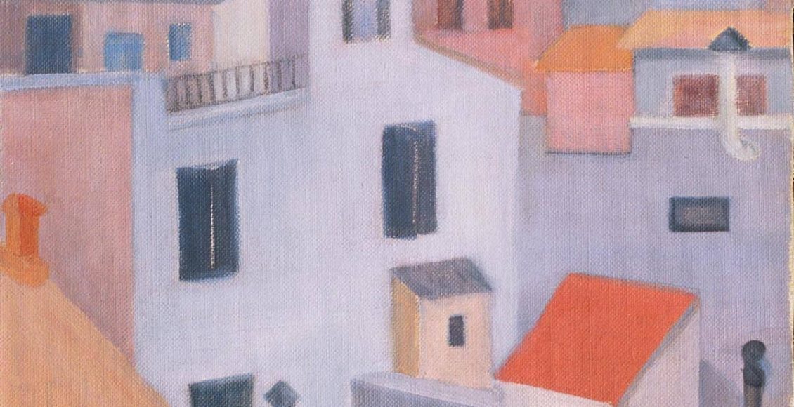 Giuliana Caporali, Case romane, 1954, olio su tela, cm 50 x 40 (esp. XXVIII Biennale di Venezia, 1956)