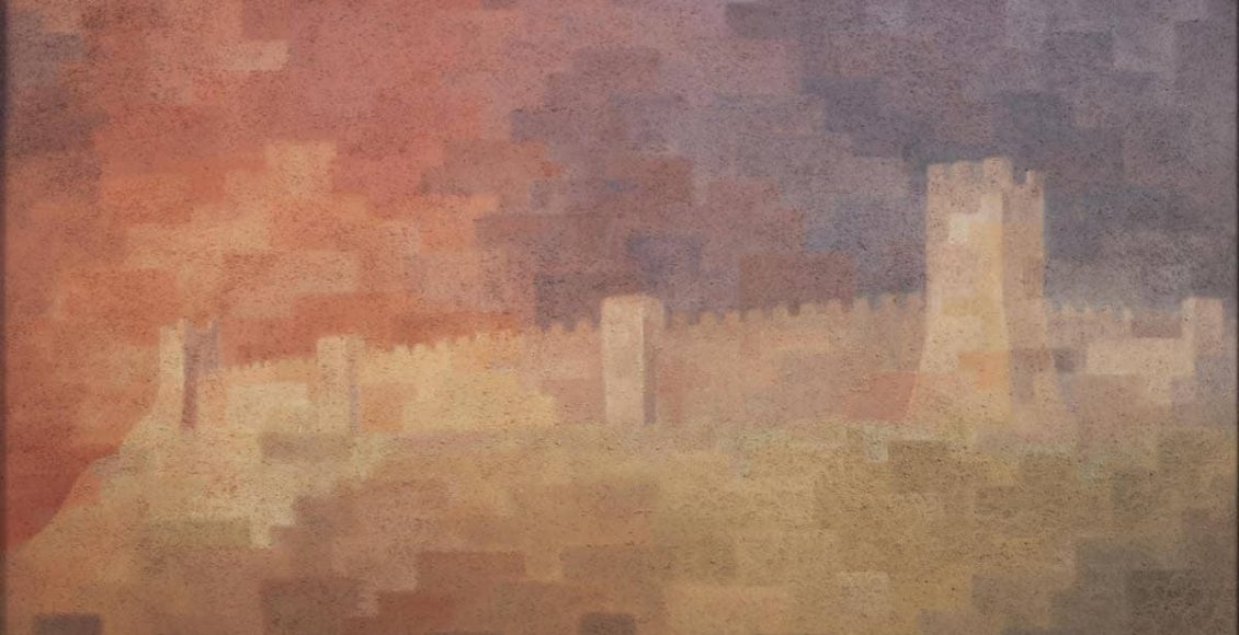 Giuliana Caporali, Le mura di Castelfranco Veneto, 1999, olio su tela, cm 120 x 80