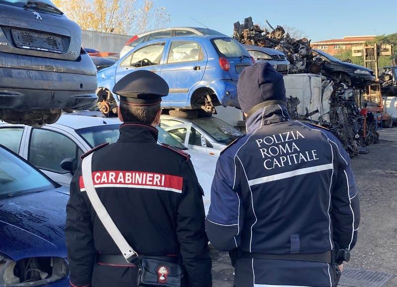 polizia locale e carabinieri depositi auto sequestri roma