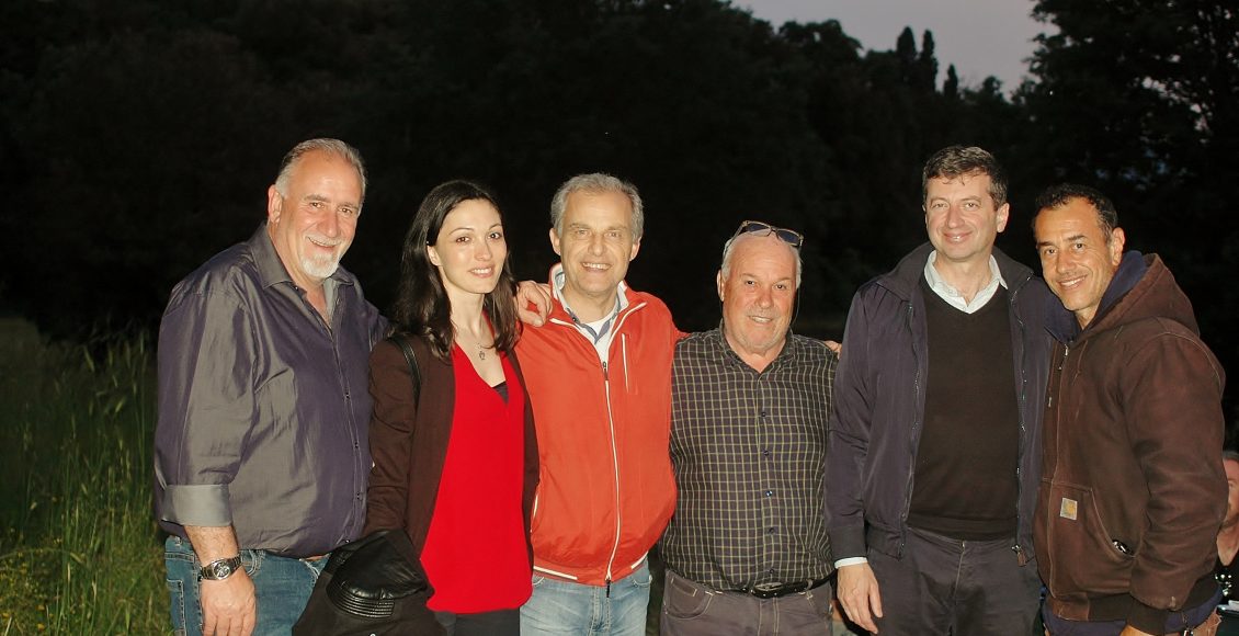 sul set di Pinocchio, da destra Matteo Garrone e il Sindaco Federico Mariani