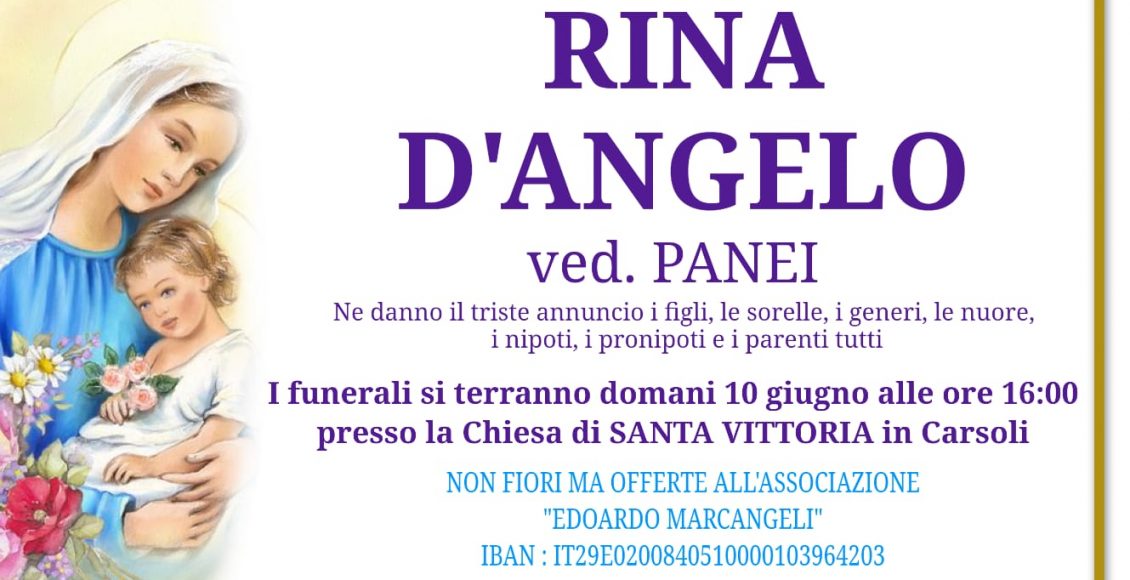 manifesto rina d’angelo ved. panei