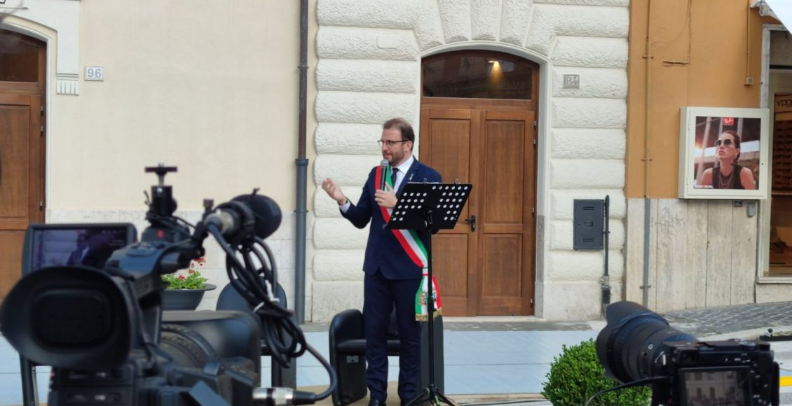 sindaco francesco pelliccia allocuzione inaugurazione teatro narzio subiaco
