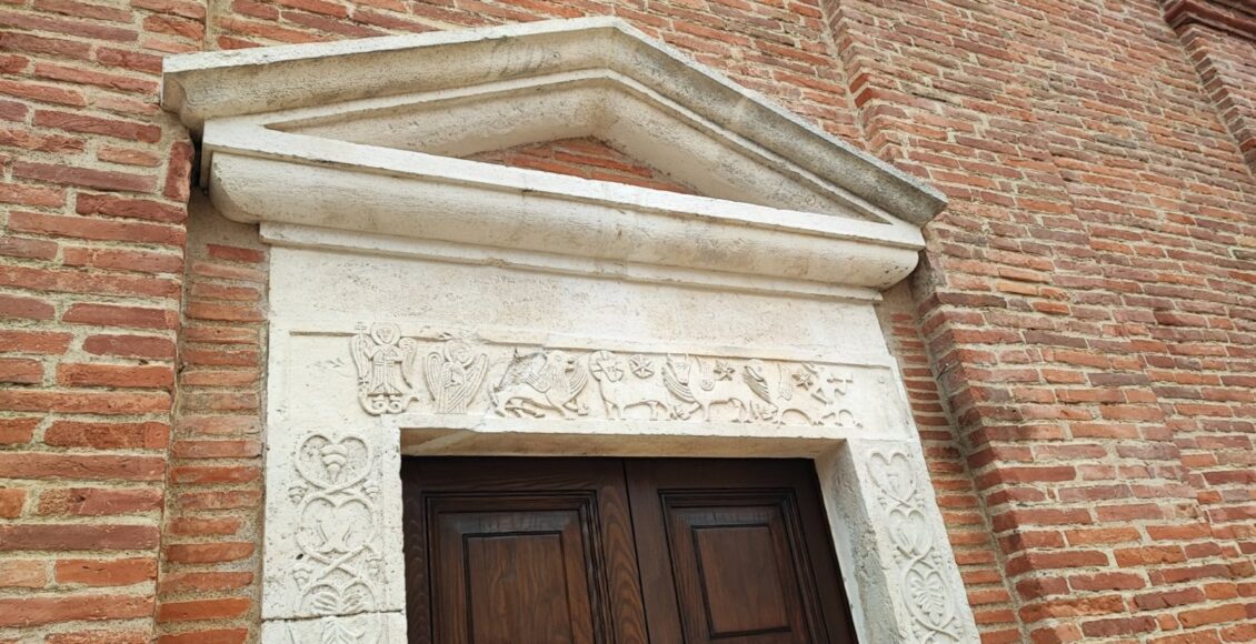 particolare restauro chiesa di santa vittoria carsoli 2023